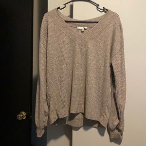 Brown waffle knit sweater